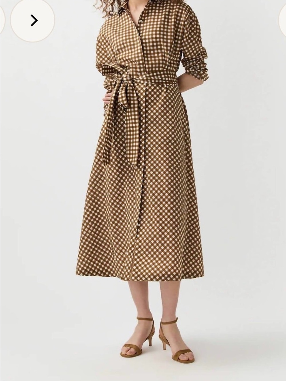 Ann Mashburn Charlie Brown Gingham Tie-Waist Shirt Dress. Size small. NWT